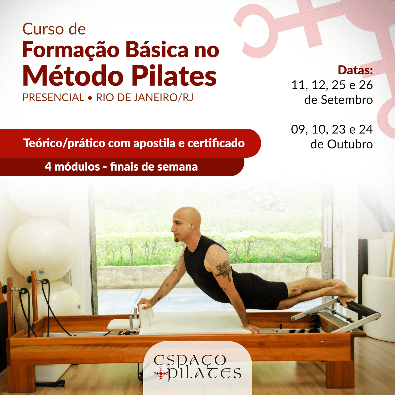 Curso de formação clássica no método Pilates com Claudio Fernandez e  Valéria Mauriz - 4º módulo - Espaço Pilates